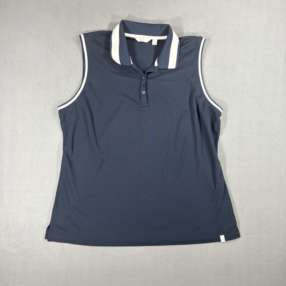 Lady Hagen Sleeveless Polo Women XL Navy Excellent Golf Tennis Activewear Top